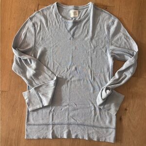 J. Crew Heather Gray / Blue Crewneck Top